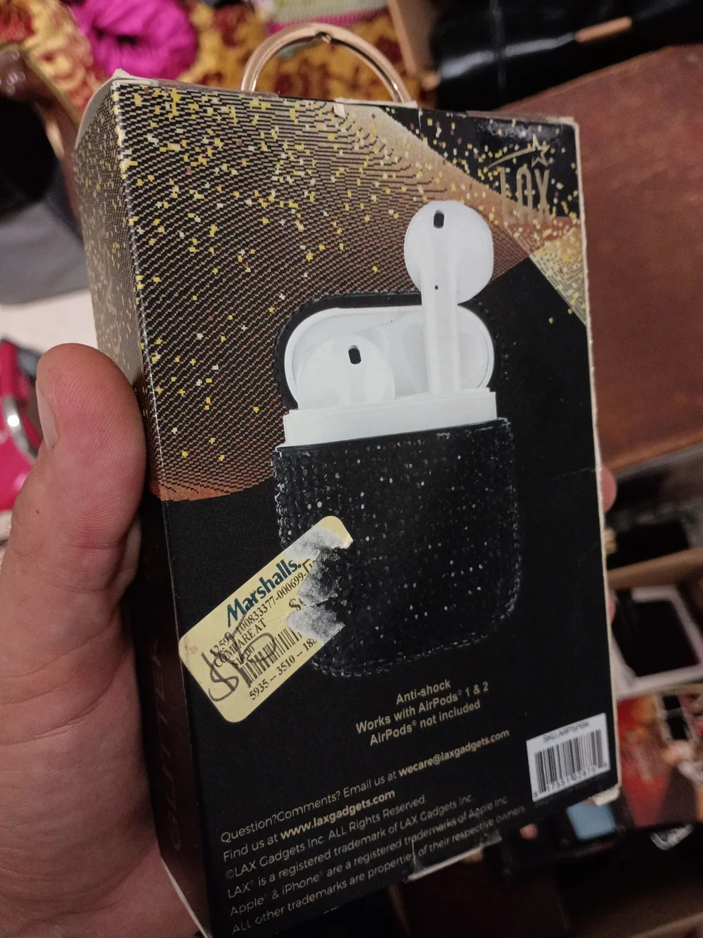 Target Black Glitter AirPods Case Keyring
